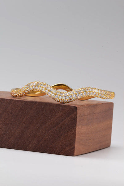 Gold Wave Bangle