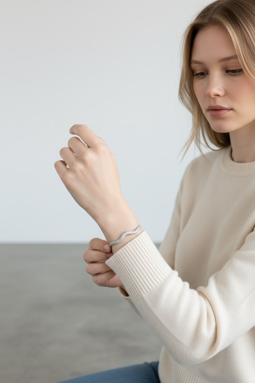 Silver Wave Bangle