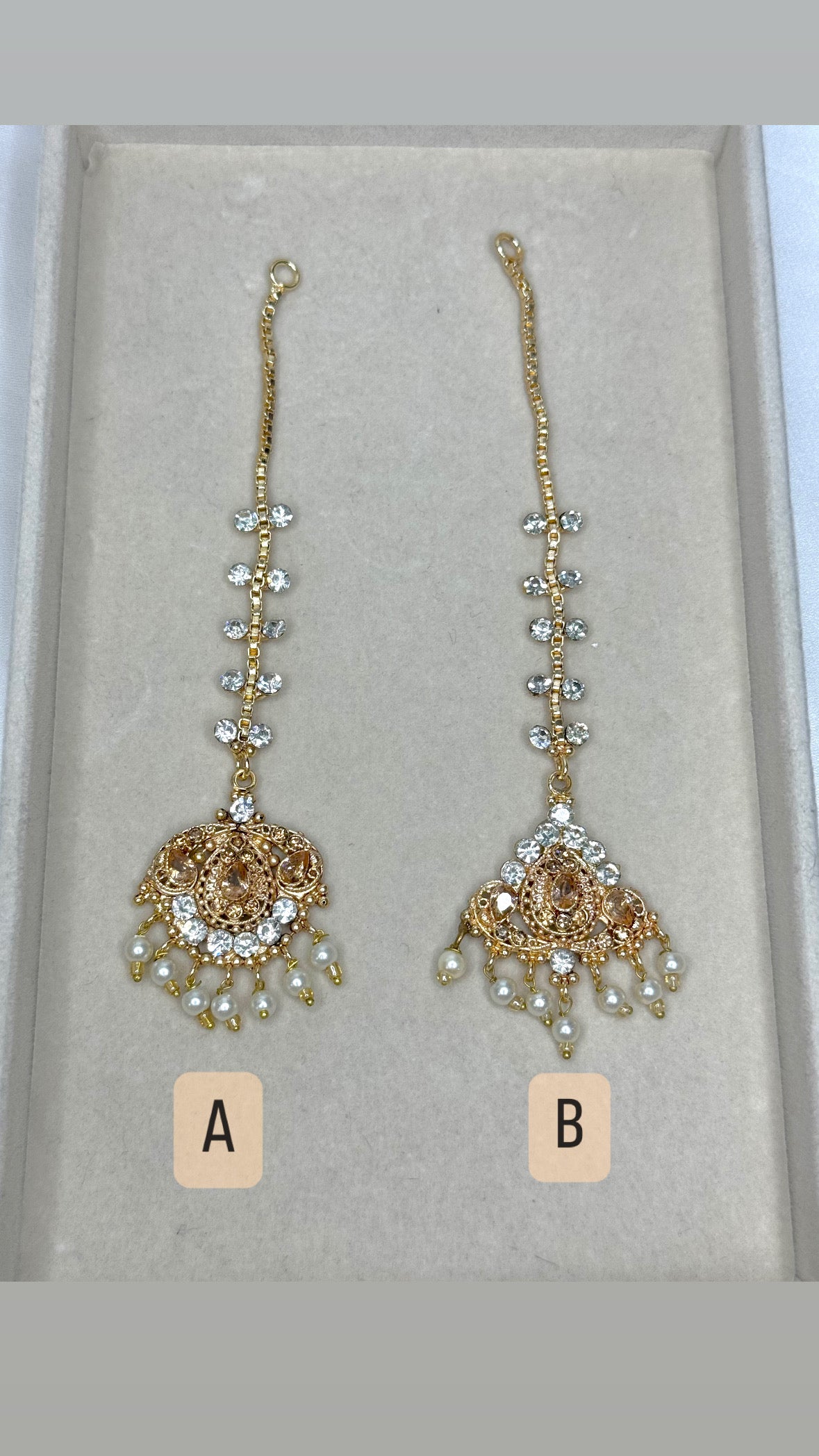 Amirah Necklace set - White on gold