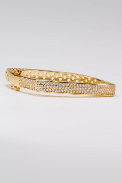 Gold Square Pavé Bangle