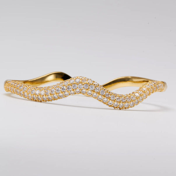 Gold Wave Bangle