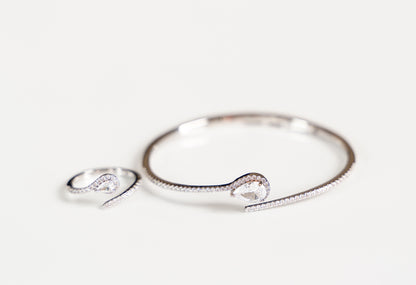 Halo Drop Bangle & Ring Set