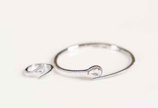 Halo Drop Bangle & Ring Set