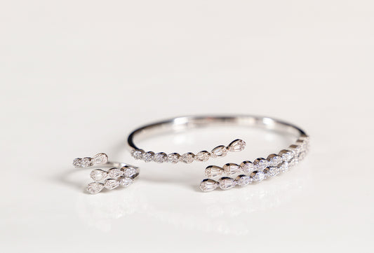 Marquise Vine Bangle & Ring Set