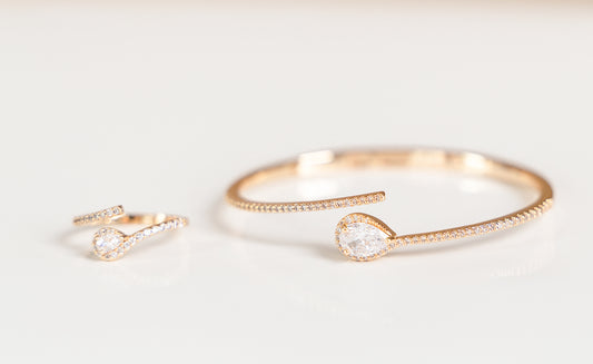 Halo Drop Bangle & Ring Set