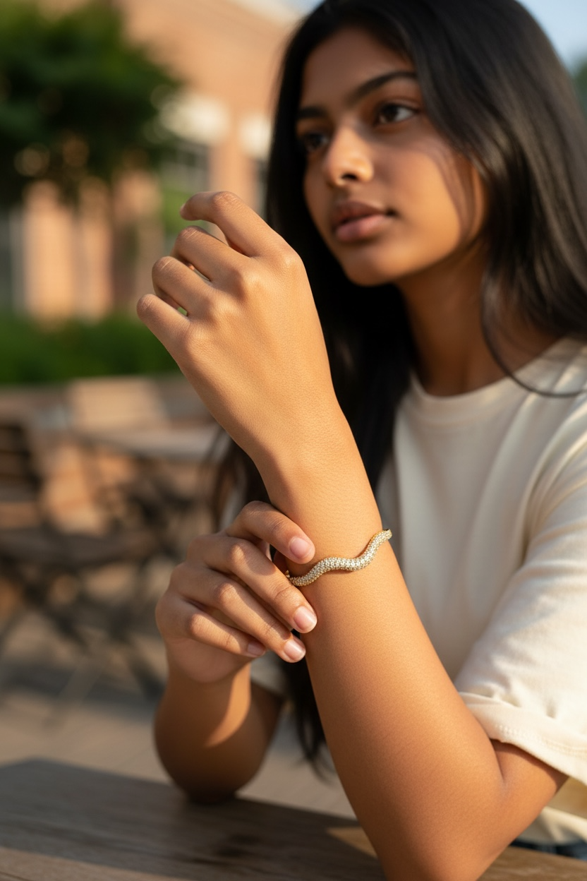 Gold Wave Bangle