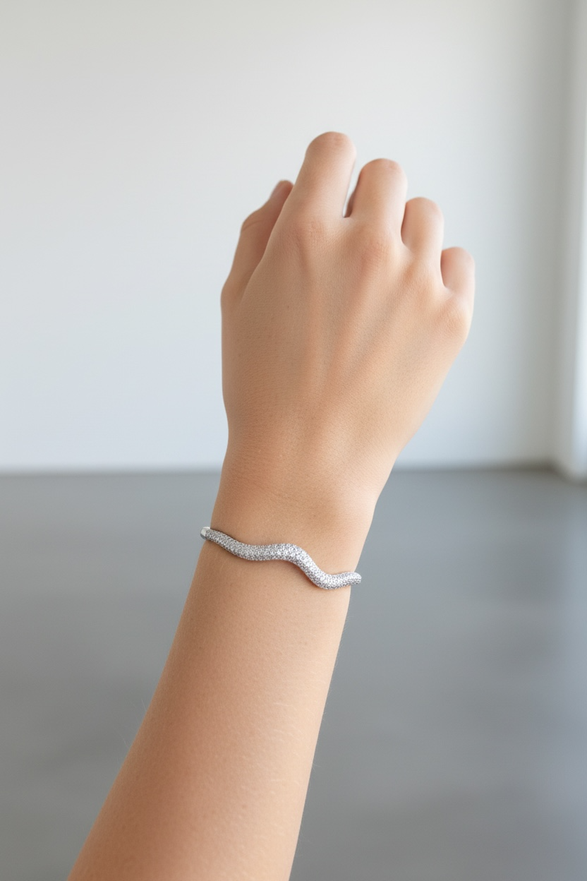 Silver Wave Bangle