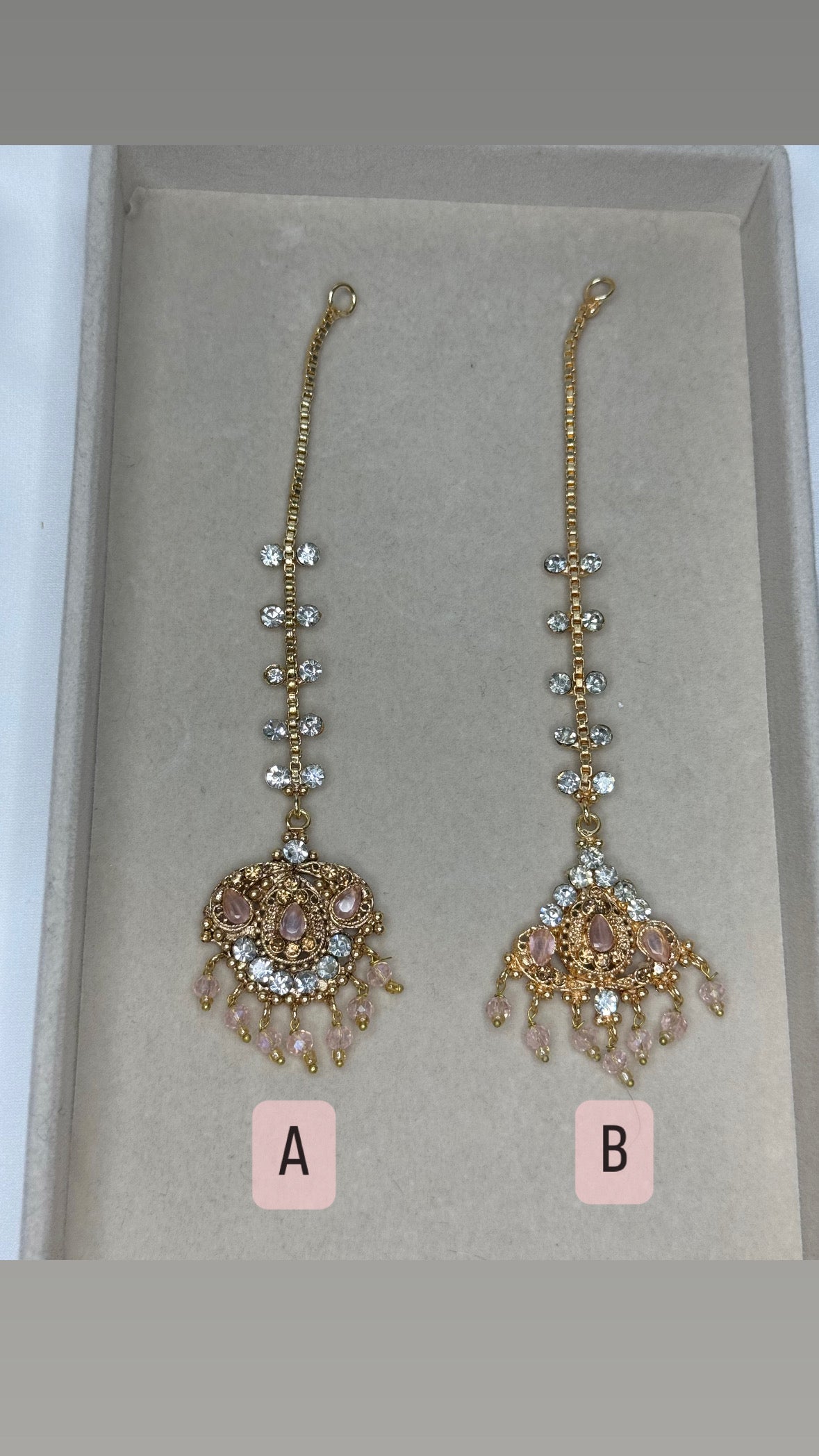 Amirah Choker set - Light Pink on gold