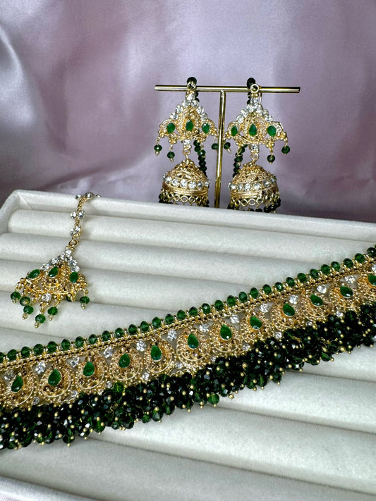 Amirah Choker set - Dark Green