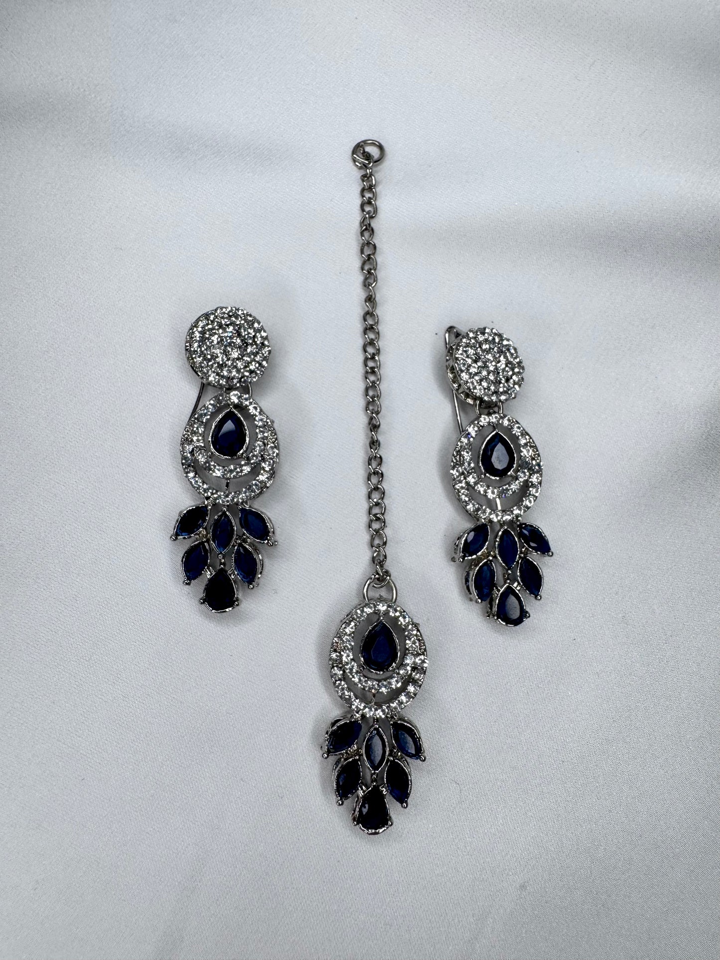 Zahra set - Dark Blue on Silver