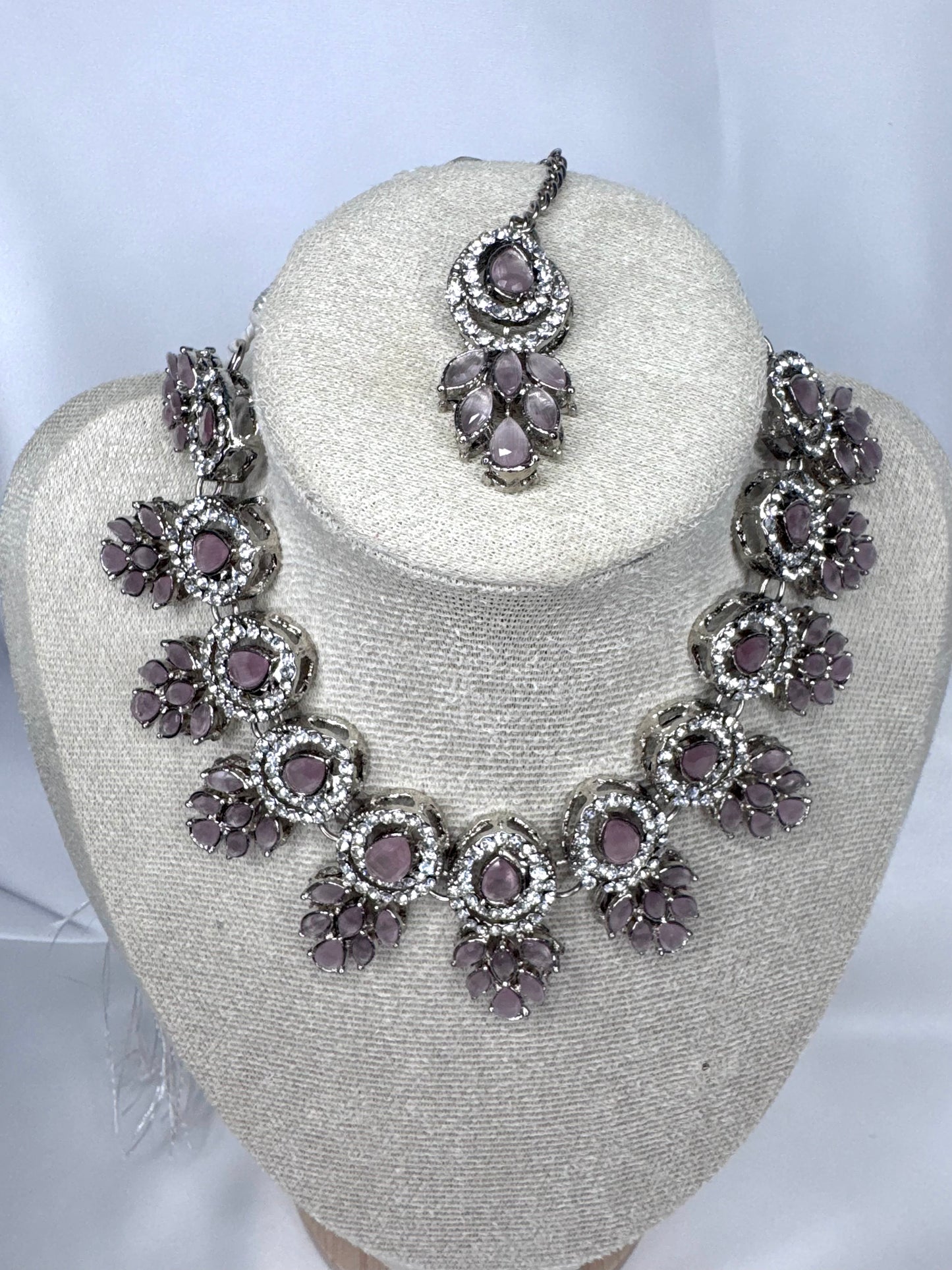 Zahra set - Light Pink on Silver