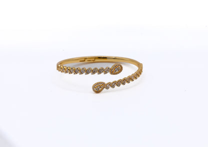 Celeste Teardrop Bangle & Ring Set – 18K White Gold Plated